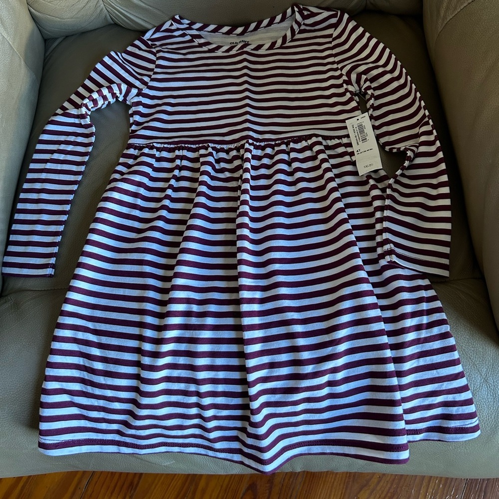 Kids Girls Dress Old Navy Stripes 4T NEW